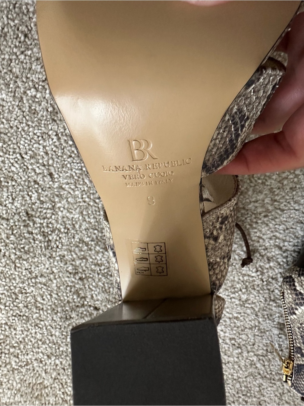 Banana Republic Python-Print Leather Block Heel Gladiator Sandals - Picture 9 of 11